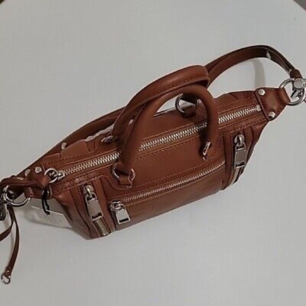 Rebecca Minkoff Caramel 100% Genuine Leather Handbag/Crossbody Satchel - Picture 7 of 9
